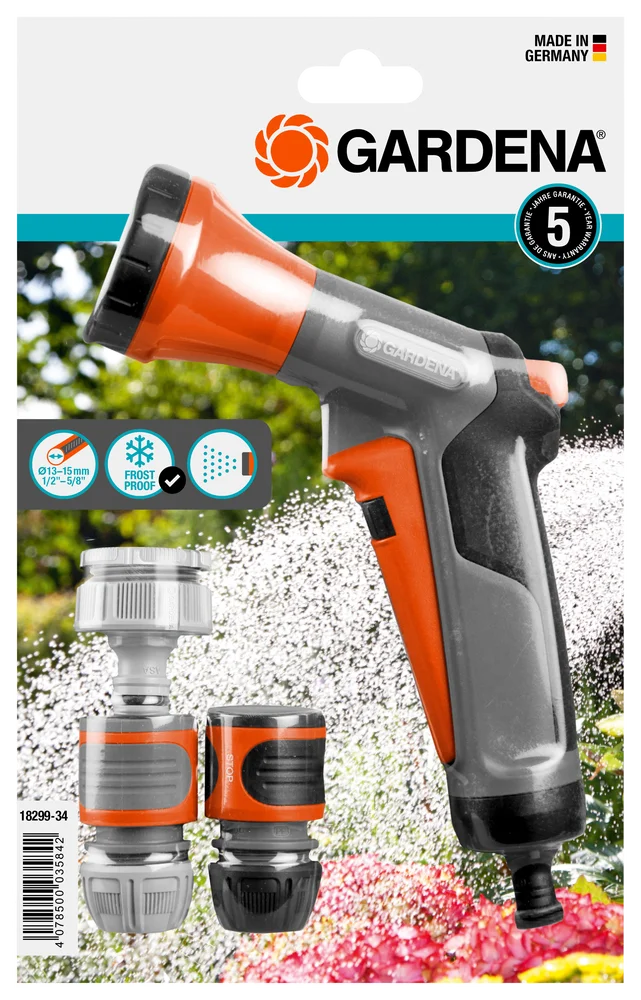 Pistolet d'arrosage Gardena classic avec raccords 13 mm / 15 mm 5 pièces – Gardena