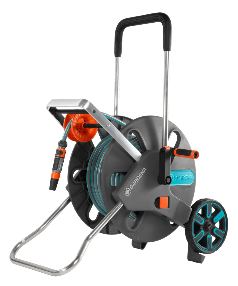 Dévidoir Gardena sur roues AquaRoll L Easy Set équipé (3/4") 19 mm 30 m – Gardena